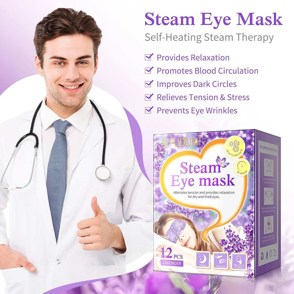 12Pcs Lavender Steam Eye Mask