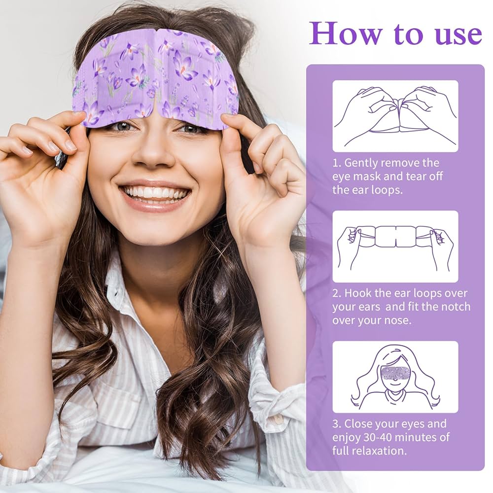 12Pcs Lavender Steam Eye Mask