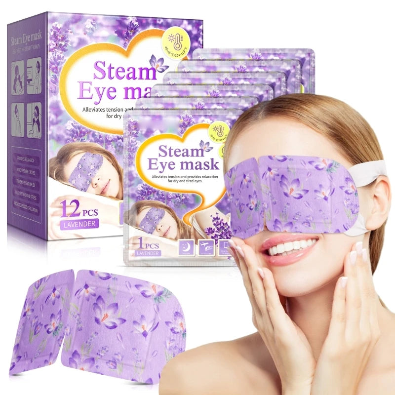 12Pcs Lavender Steam Eye Mask