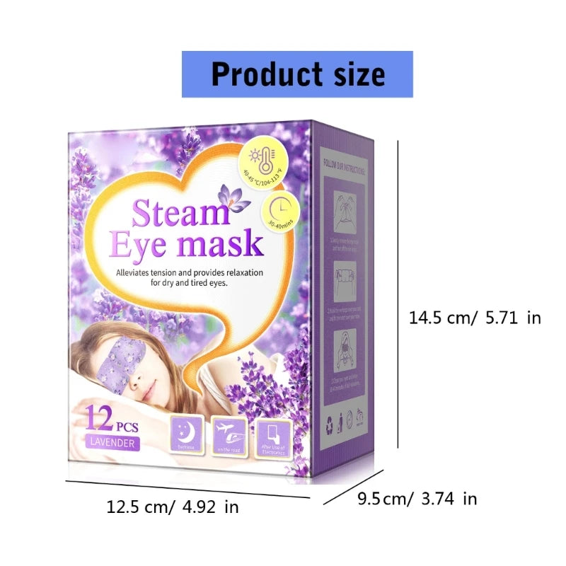 12Pcs Lavender Steam Eye Mask