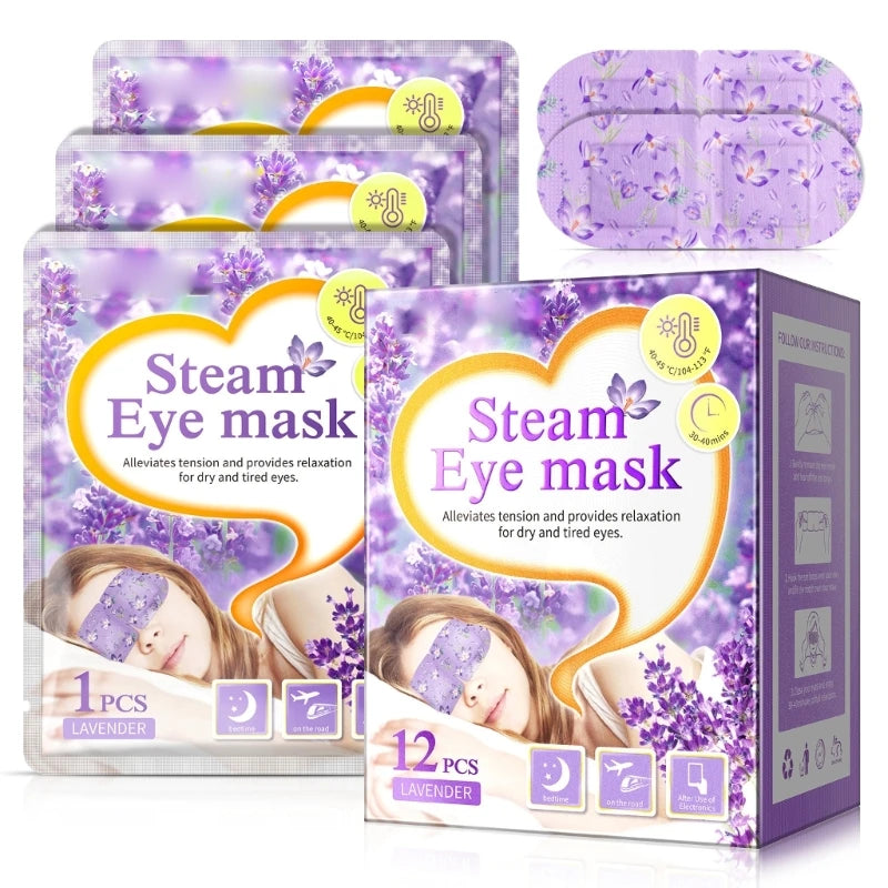 12Pcs Lavender Steam Eye Mask