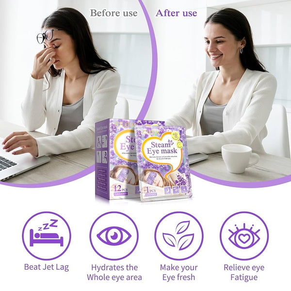 12Pcs Lavender Steam Eye Mask